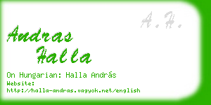 andras halla business card